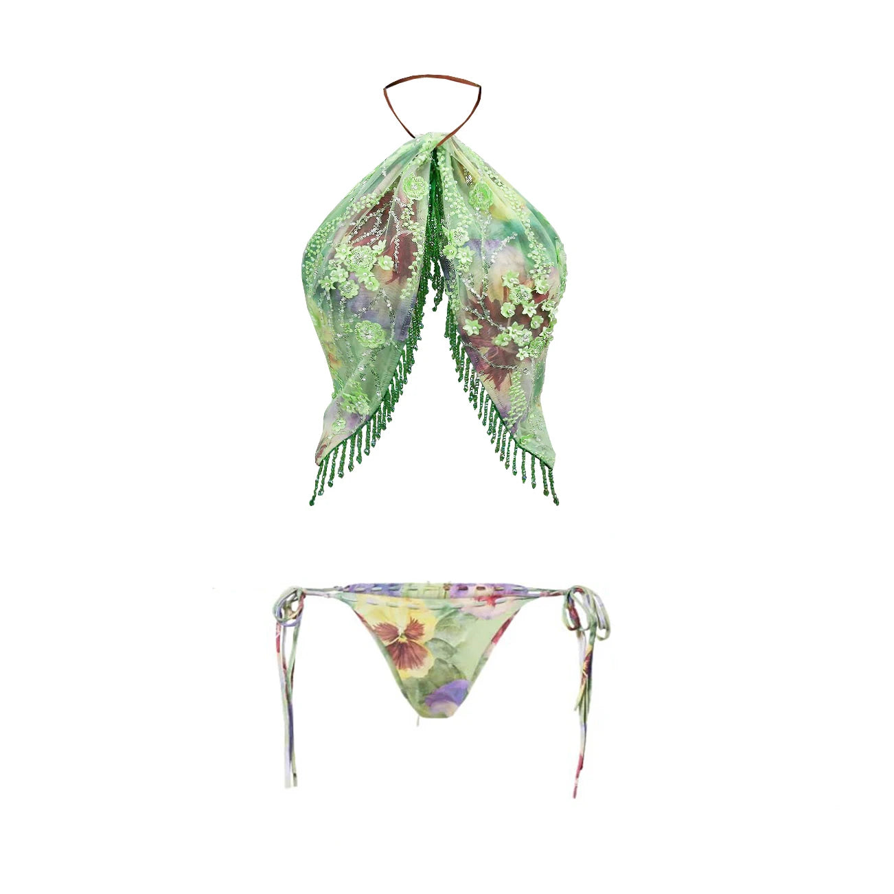 Floral Diamond Bikini Beach Set